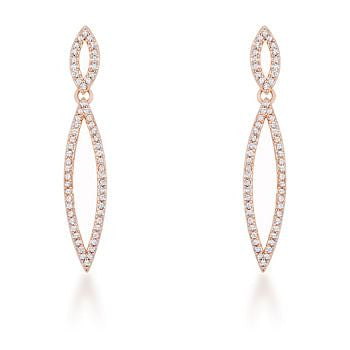 Sara 1.2ct CZ Rose Gold Delicate Double Teardrop Drop Earrings-0