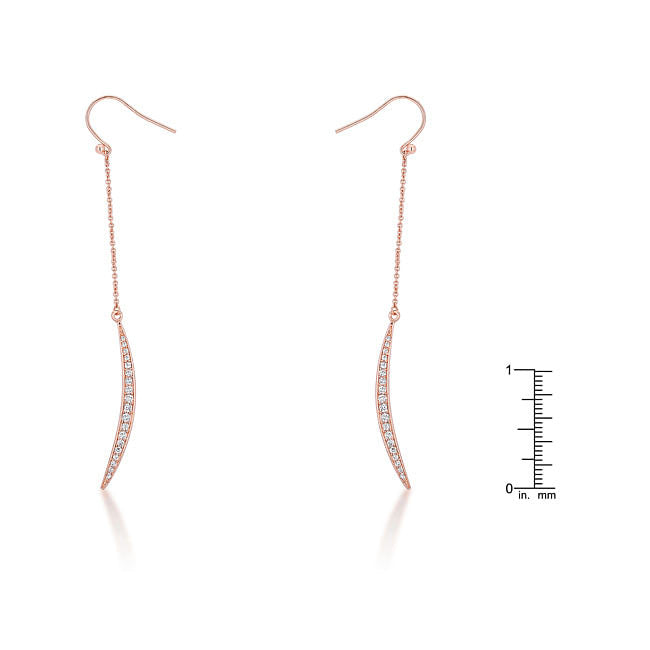 Luna 0.5ct CZ Rose Gold Delicate Moon Drop Earrings-0