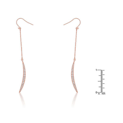Luna 0.5ct CZ Rose Gold Delicate Moon Drop Earrings-0