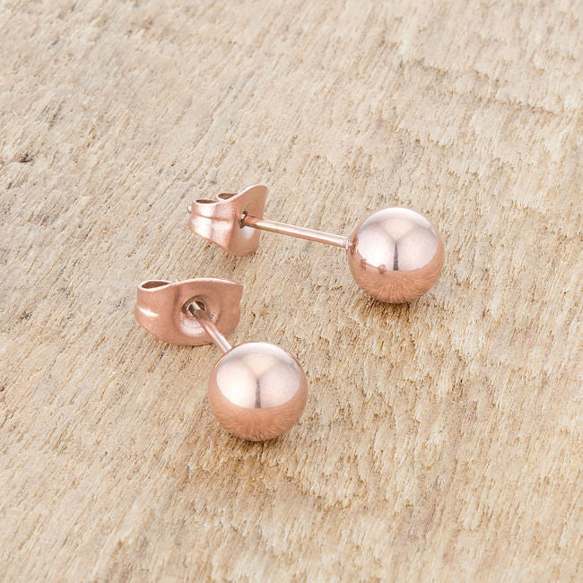 Tanya Rose Gold Sphere Stud Earrings-1