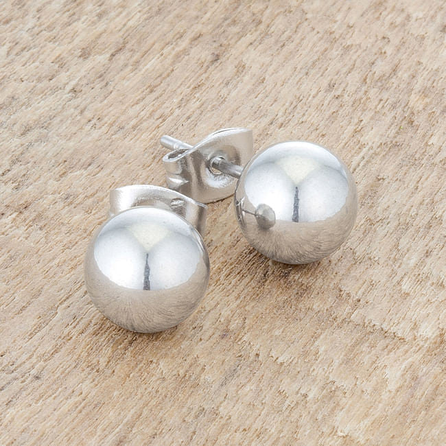 Julie Rhodium Sphere Stud Earrings-1