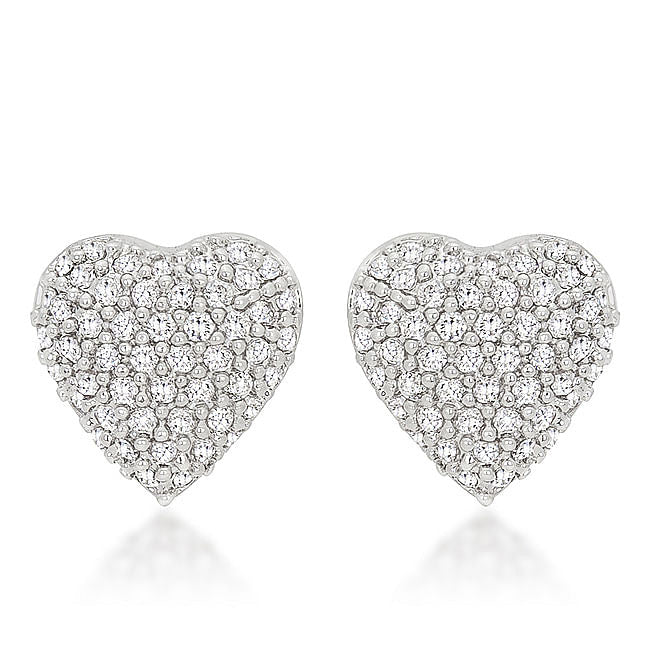 Special Pave Heart Earrings