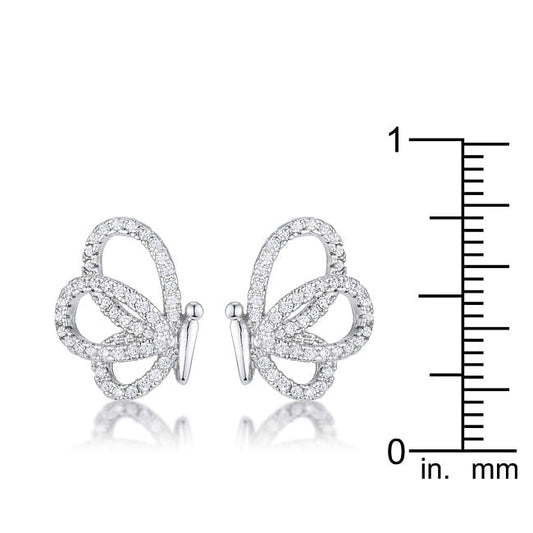 .45 Ct CZ Butterfly Stud Earrings-0