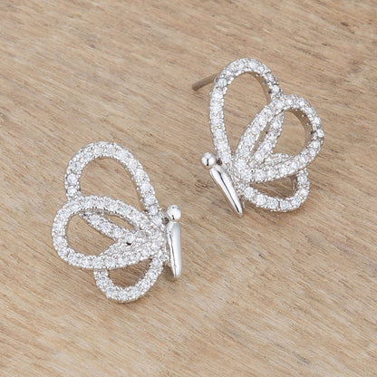 .45 Ct CZ Butterfly Stud Earrings-1