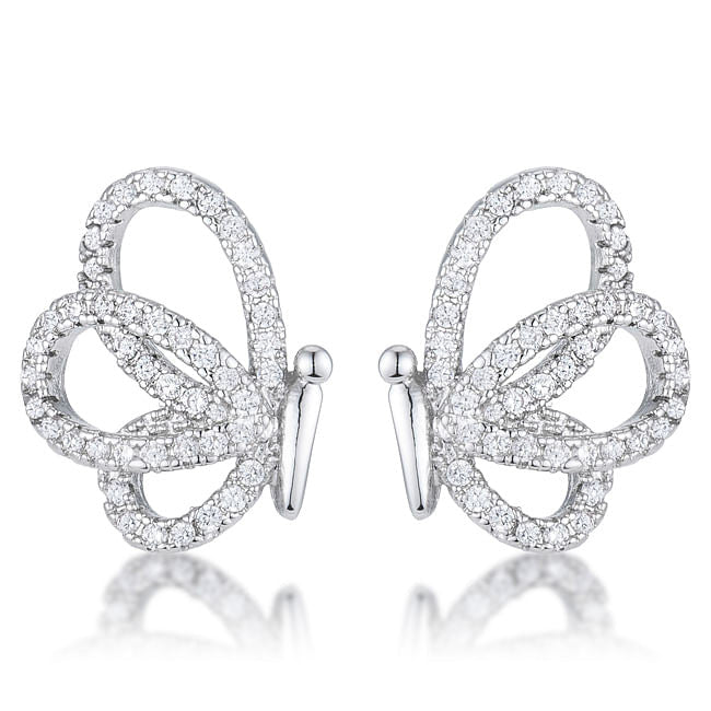 .45 Ct CZ Butterfly Stud Earrings-2