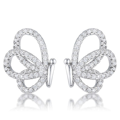 .45 Ct CZ Butterfly Stud Earrings-2