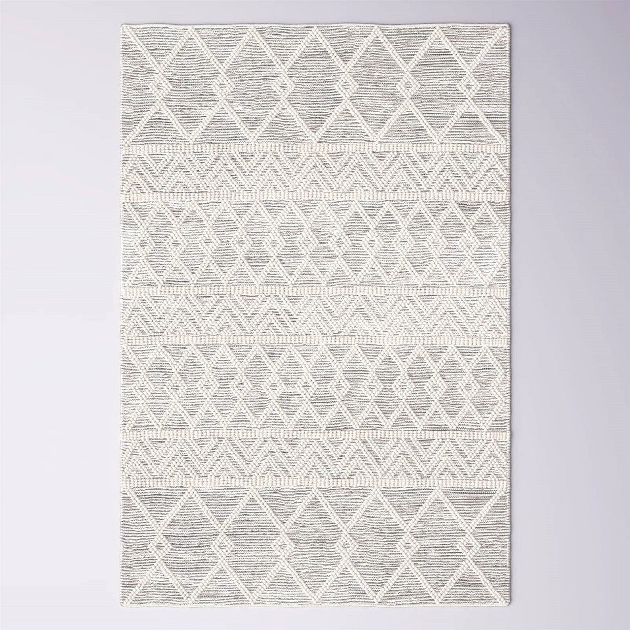 5-ft. x 7.5-ft. Hand Woven Wool Blend Grey Beige Ivory Persian Style Area Rug