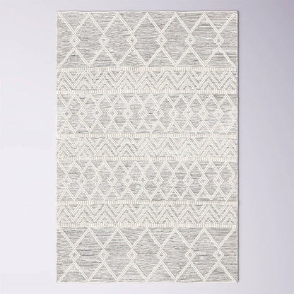 5-ft. x 7.5-ft. Hand Woven Wool Blend Grey Beige Ivory Persian Style Area Rug
