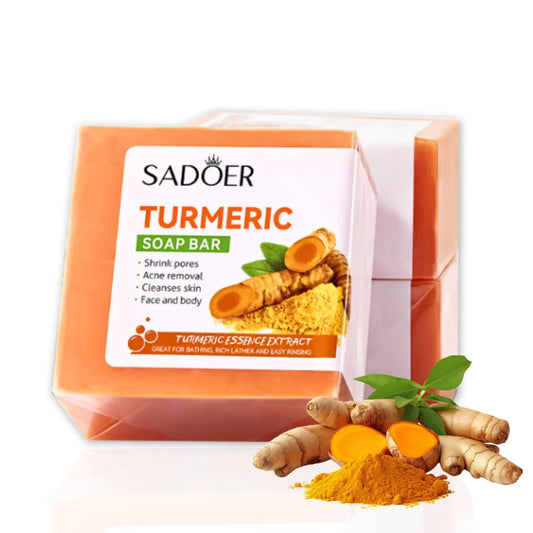 Turmeric Soap Bar for Face & Body - Body Soap Bars -Gentle Bath Soap for Acne Da-rk Sp-ots and Smooth Skin- Deep CleansingHydrating for All Skin Types -Natural Handmade Soap Bar for Men and Women