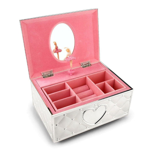Musical Fur Elise Girls Ballerina Keepsake Metal Pink Lined Jewelry Box-0