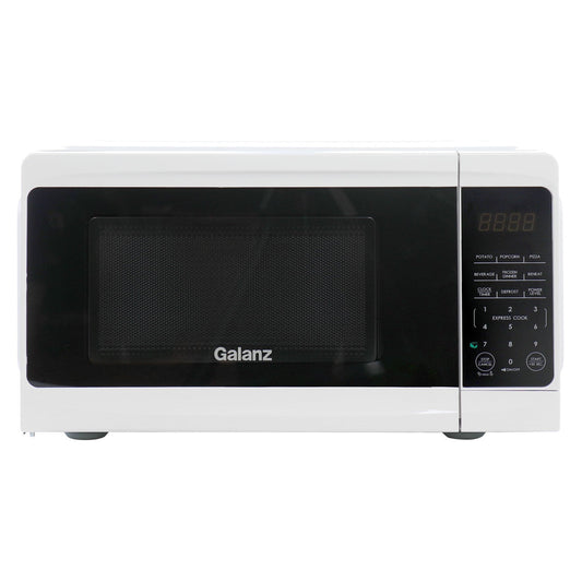 Galanz 0.7 cu ft 700W Countertop Microwave Oven in White with One Touch Express Cooking