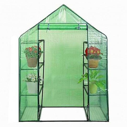 Portable 4 Tier Walk-in Plant Greenhouse with 8 Shelves-4
