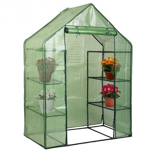 Portable 4 Tier Walk-in Plant Greenhouse with 8 Shelves-5