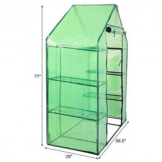 Portable 4 Tier Walk-in Plant Greenhouse with 8 Shelves-1