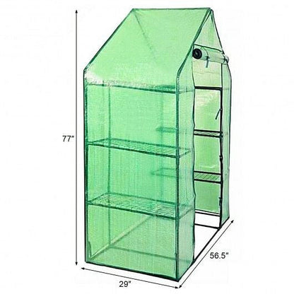 Portable 4 Tier Walk-in Plant Greenhouse with 8 Shelves-1