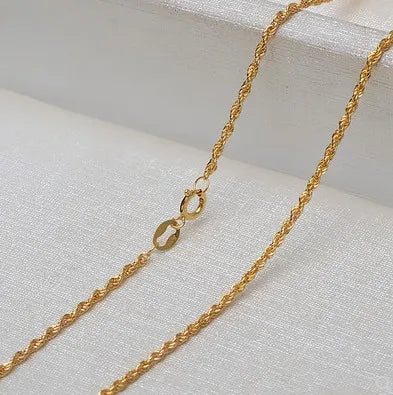 100% real 18k gold jewelry Au750 necklace for women sweater  necklaces  yellow gold 40-60cm solid gold chain necklace about 1.2m