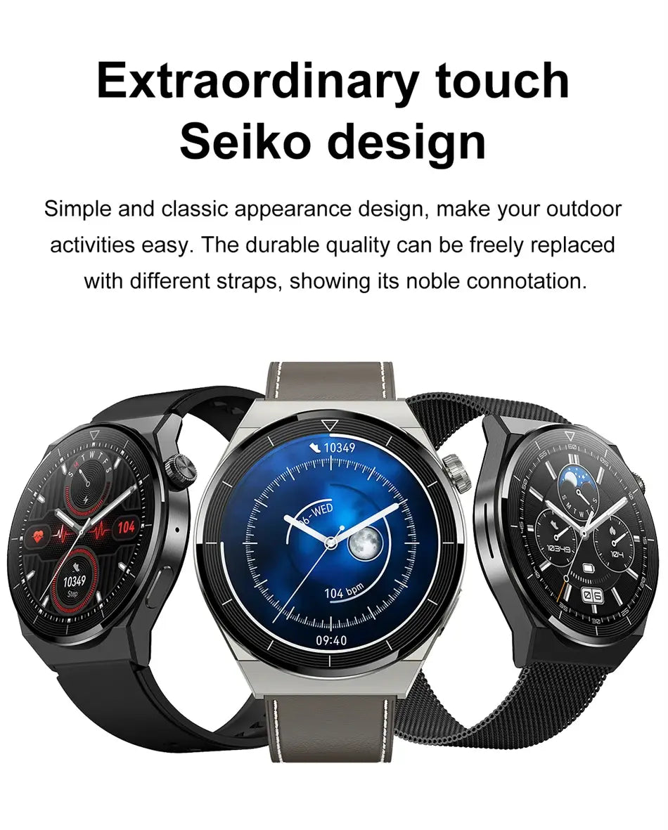 For Huawei Xiaomi NFC Smart Watch Men GT3 Pro AMOLED 390*390 HD Screen Heart Rate Bluetooth Call IP68 Waterproof SmartWatch 2023 1