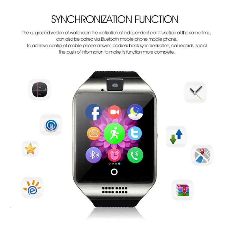Wireless Smartwatch Q18 Android With SIM Card and Camera Mobile