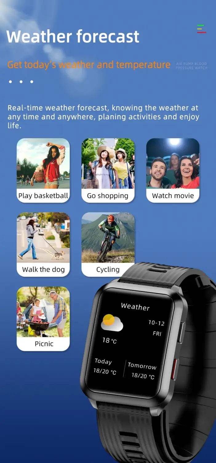 Air pump blood pressure measurement Smartwatch P60 with Air Bag