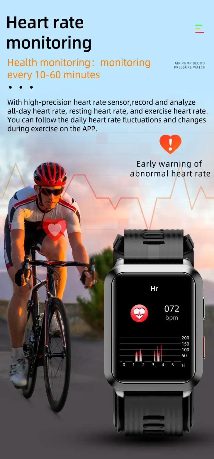 Air pump blood pressure measurement Smartwatch P60 with Air Bag