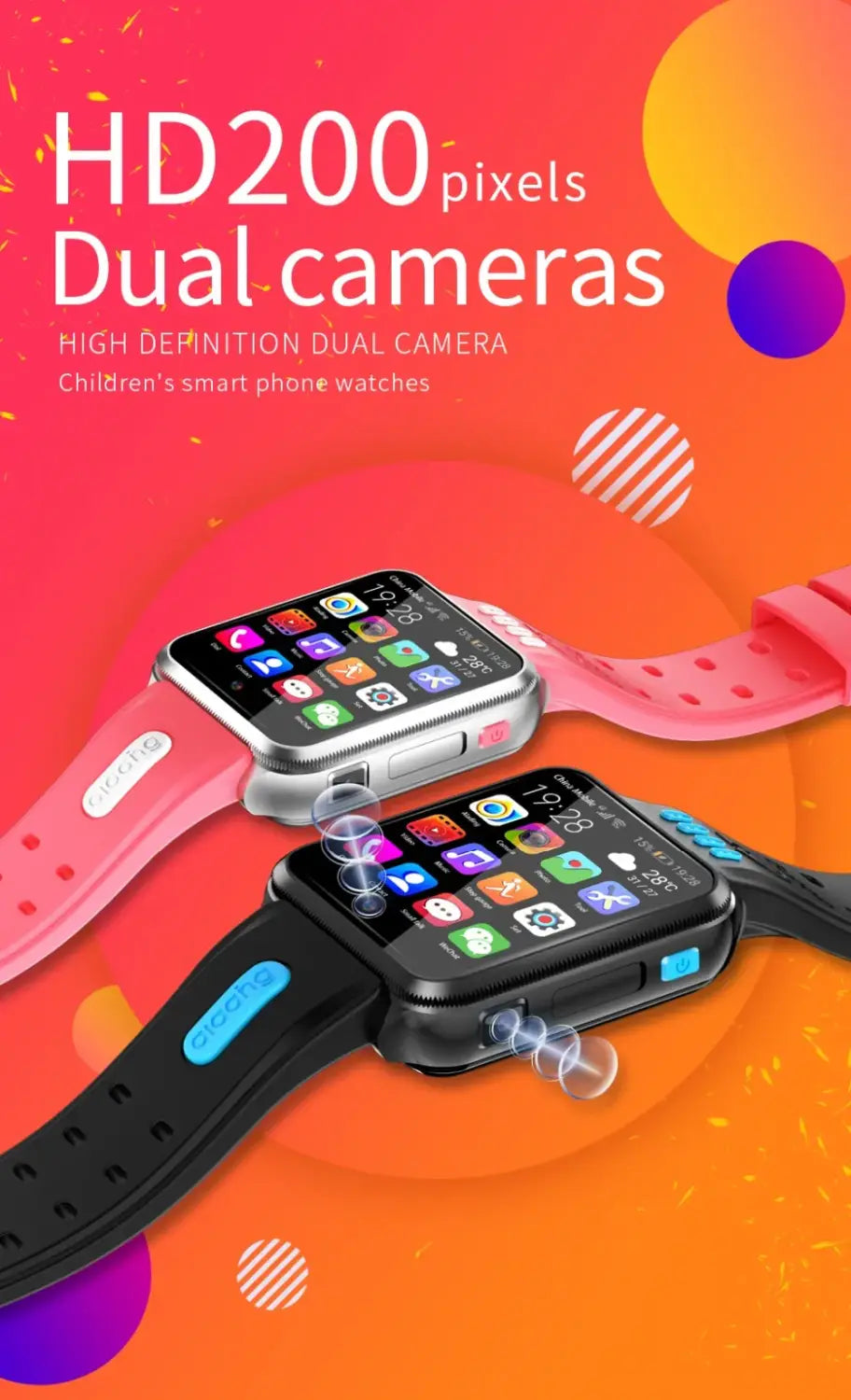 Smartwatch Android 4G GPS Location SIM Card Anti-lost Student kids watch