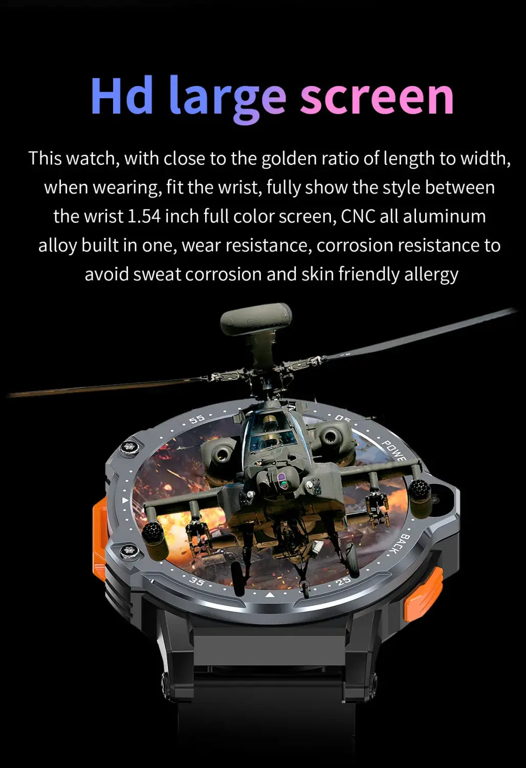 4G Android Smartwatch with Sim Card Slot GPS HD Camera 64GB ROM