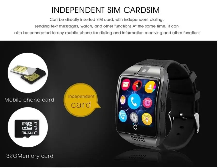 Wireless Smartwatch Q18 Android With SIM Card and Camera Mobile