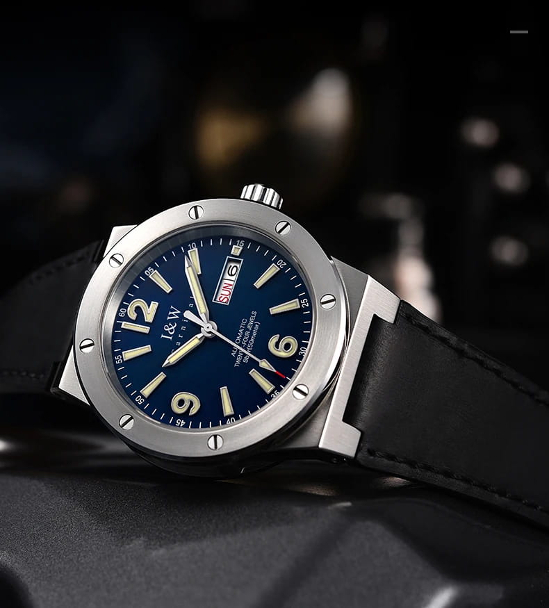 2021 New Switzerland I&W Mechanical Watch For Men Brand Luxury Automatic Wrist Watch 50M Waterproof NH36A Reloj Hombre