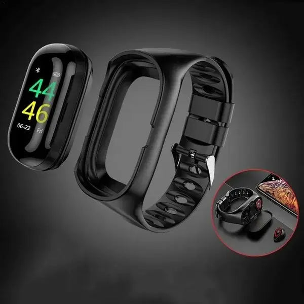 M1 Smartwatch 2in1 Bt Earphone Hate Rate Blood Pressure Monitor