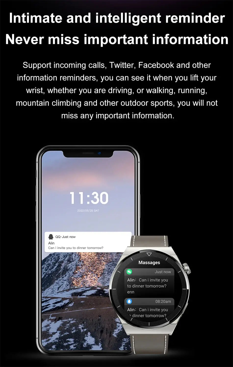 For Huawei Xiaomi NFC Smart Watch Men GT3 Pro AMOLED 390*390 HD Screen Heart Rate Bluetooth Call IP68 Waterproof SmartWatch 2023 26