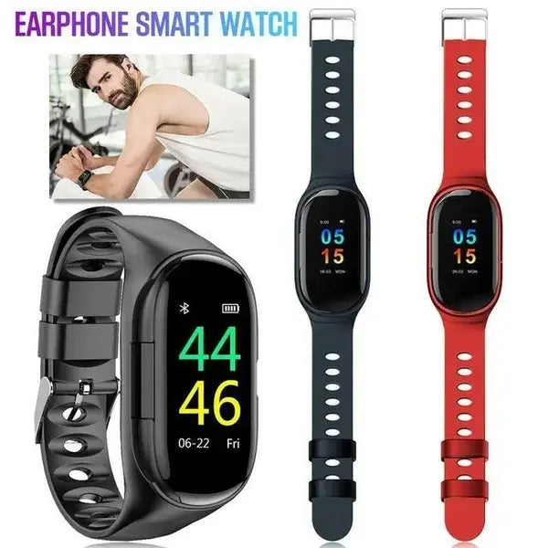 M1 Smartwatch 2in1 Bt Earphone Hate Rate Blood Pressure Monitor