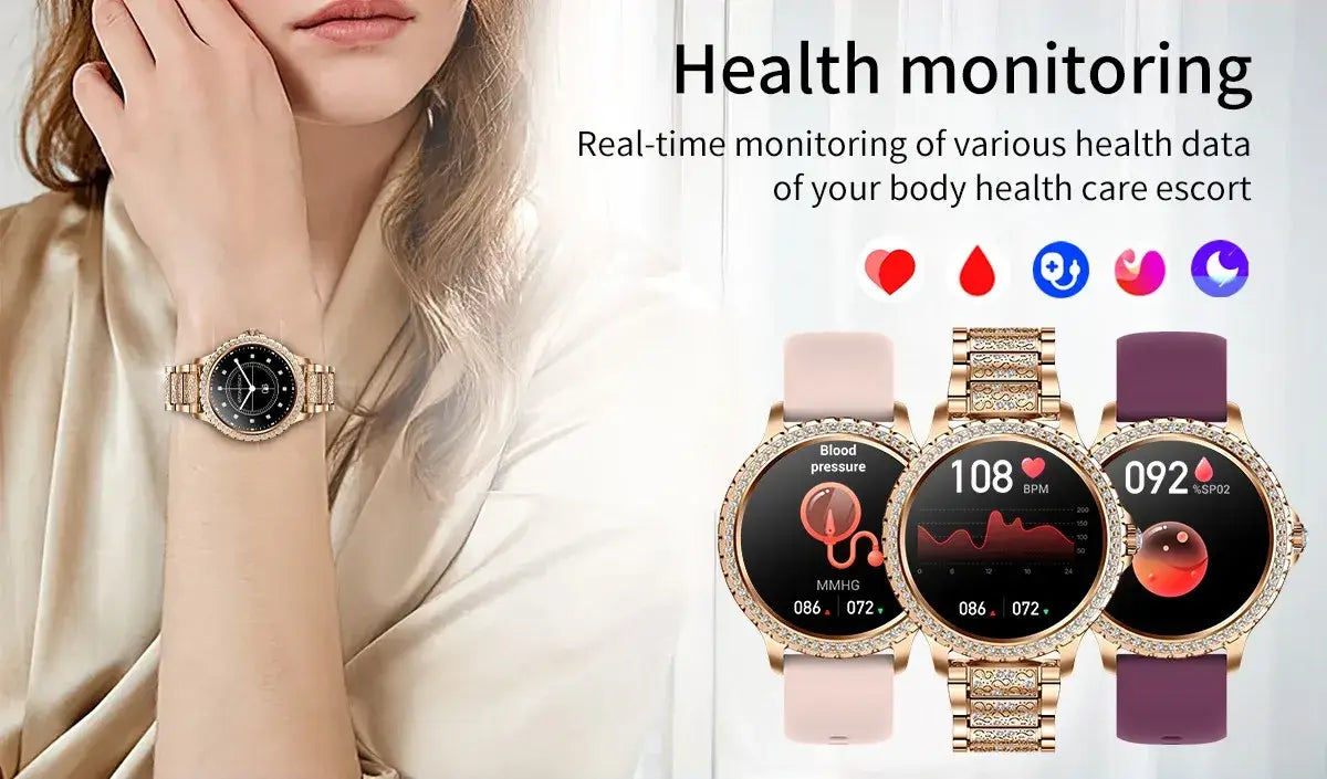 i58 Diamond Women Smartwatch Music Play Fitness Tracker BT Dial Call