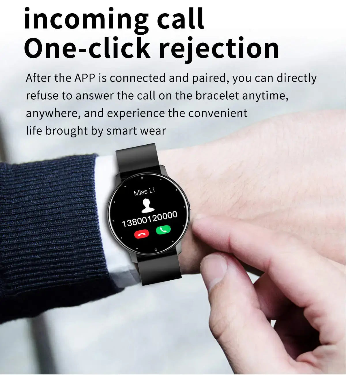 Touch Dial Fitness Tracker IP67 Waterproof 4G ROM Smartwatch