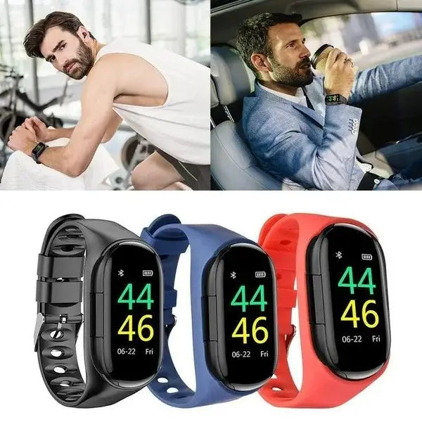M1 Smartwatch 2in1 Bt Earphone Hate Rate Blood Pressure Monitor