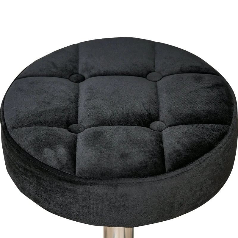 Black Button Tufted Adjustable Rolling Massage Swivel Salon Stool-1