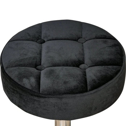 Black Button Tufted Adjustable Rolling Massage Swivel Salon Stool-1