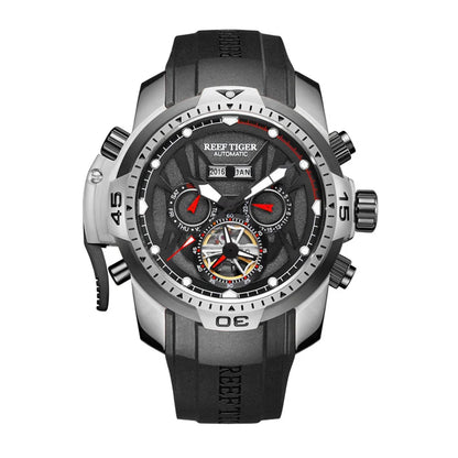 Reef Tiger/RT Orange Sport Watch Men Waterproof Luminous Perpetual Calendar Automatic Mechanical Watches Clock New RGA3532