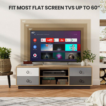 Modern 55 Inch TV Stand with 2 Storage Cabinets for TVs up to 60 Inch-3