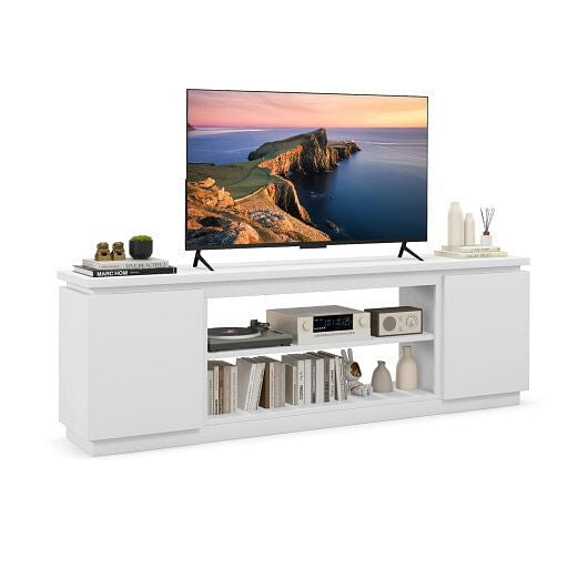 TV Cabinet with 3 Adjustable Shelves and Anti-Tipping Kits for TVs up to 80 Inch-Black-4