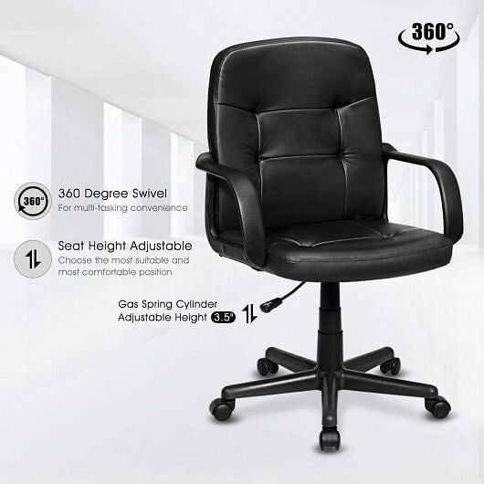 Ergonomic Office Chair with 360-degree Wheels-1