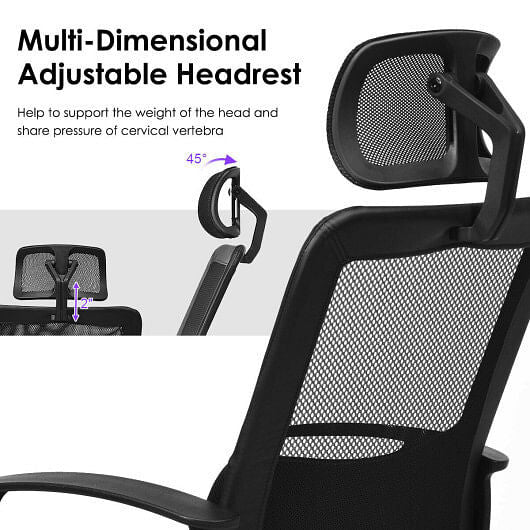 Mesh Office Chair High Back Ergonomic Swivel Chair-2