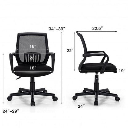 Mid-Back Mesh Height Adjustable Executive Chair with Lumbar Support-4