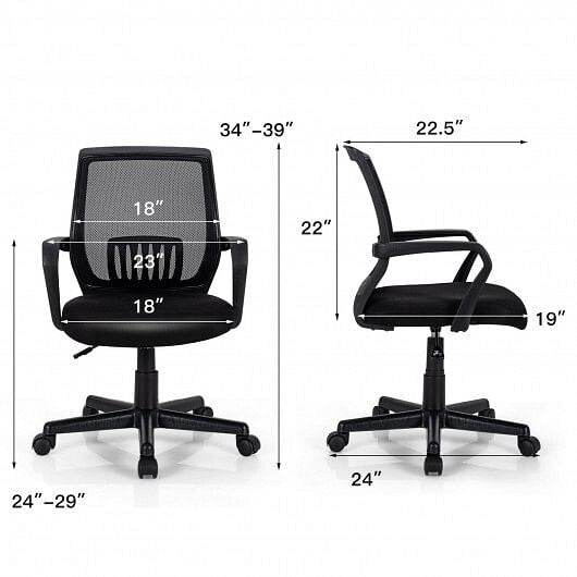 Mid-Back Mesh Height Adjustable Executive Chair with Lumbar Support-4