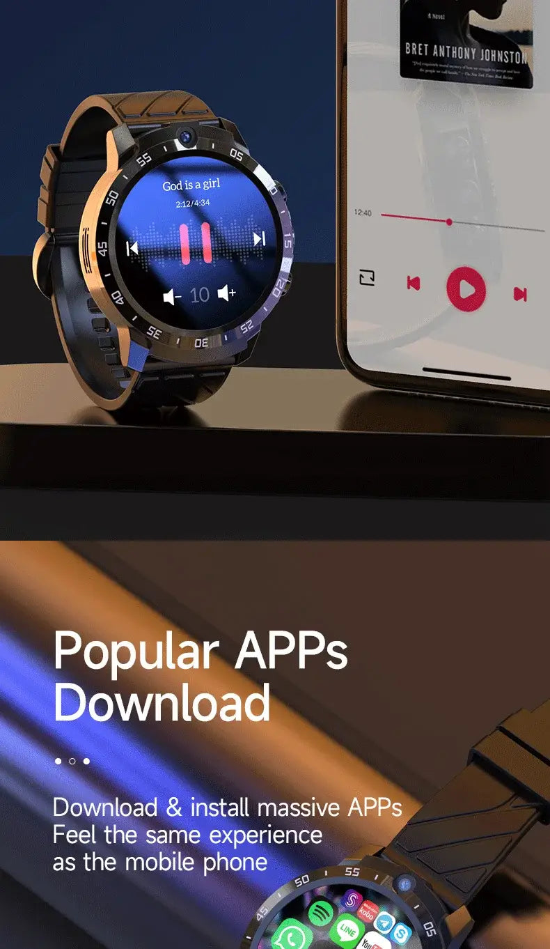 Flagship Model MT27 Smartwatch 4G + 128G Music with Bluetooth Camera support Scanning code