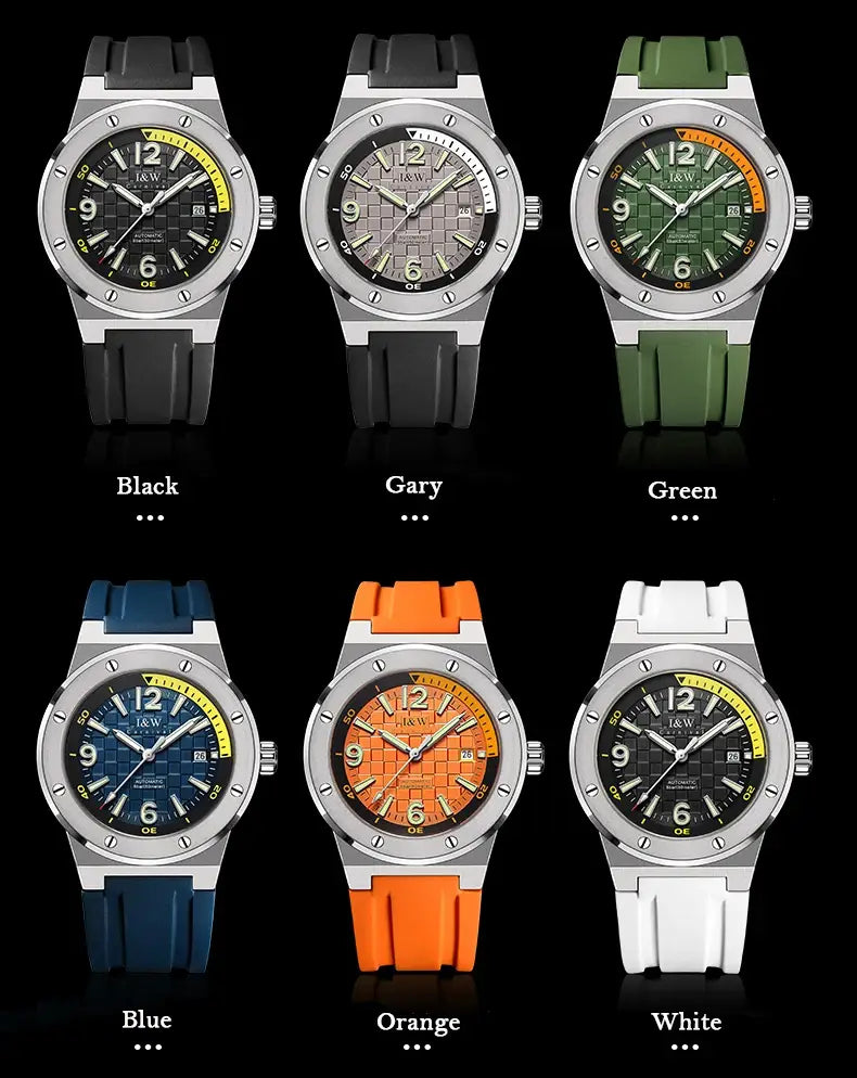 2021 New Switzerland I&W Mechanical Watch For Men Brand Luxury Automatic Wrist Watch 50M Waterproof NH36A Reloj Hombre