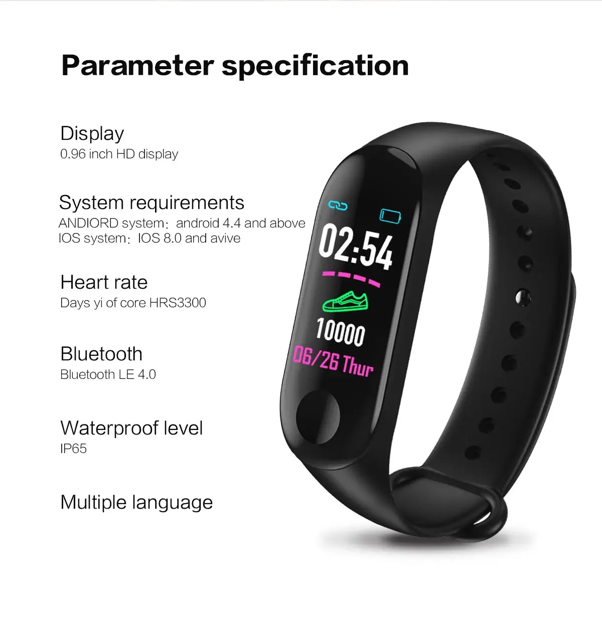 M3 Smartwatch With Headphone Rate Blood Pressure Monitor