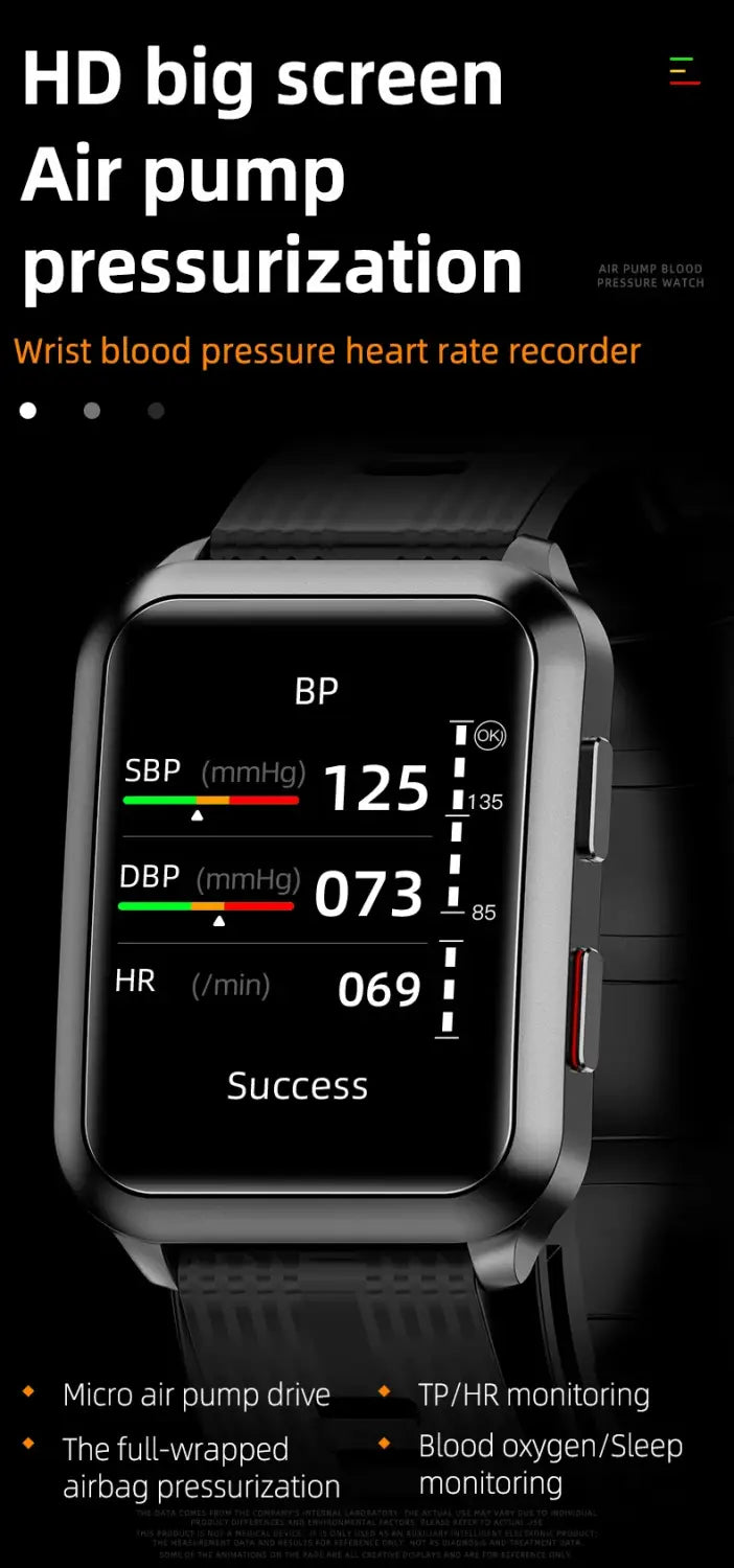 Air pump blood pressure measurement Smartwatch P60 with Air Bag
