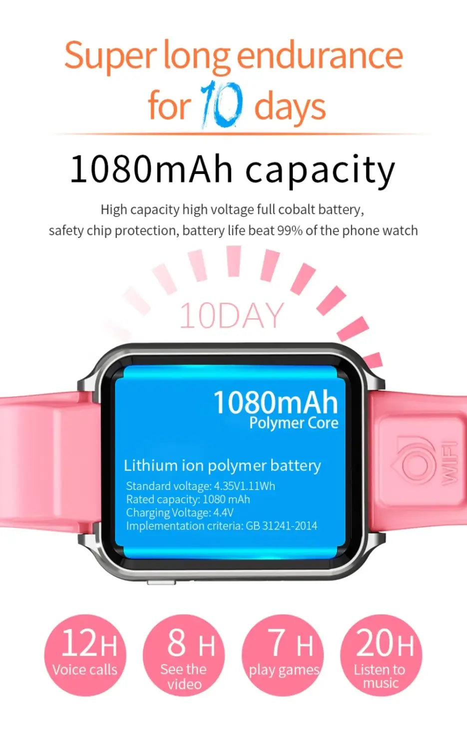 Smartwatch Android 4G GPS Location SIM Card Anti-lost Student kids watch