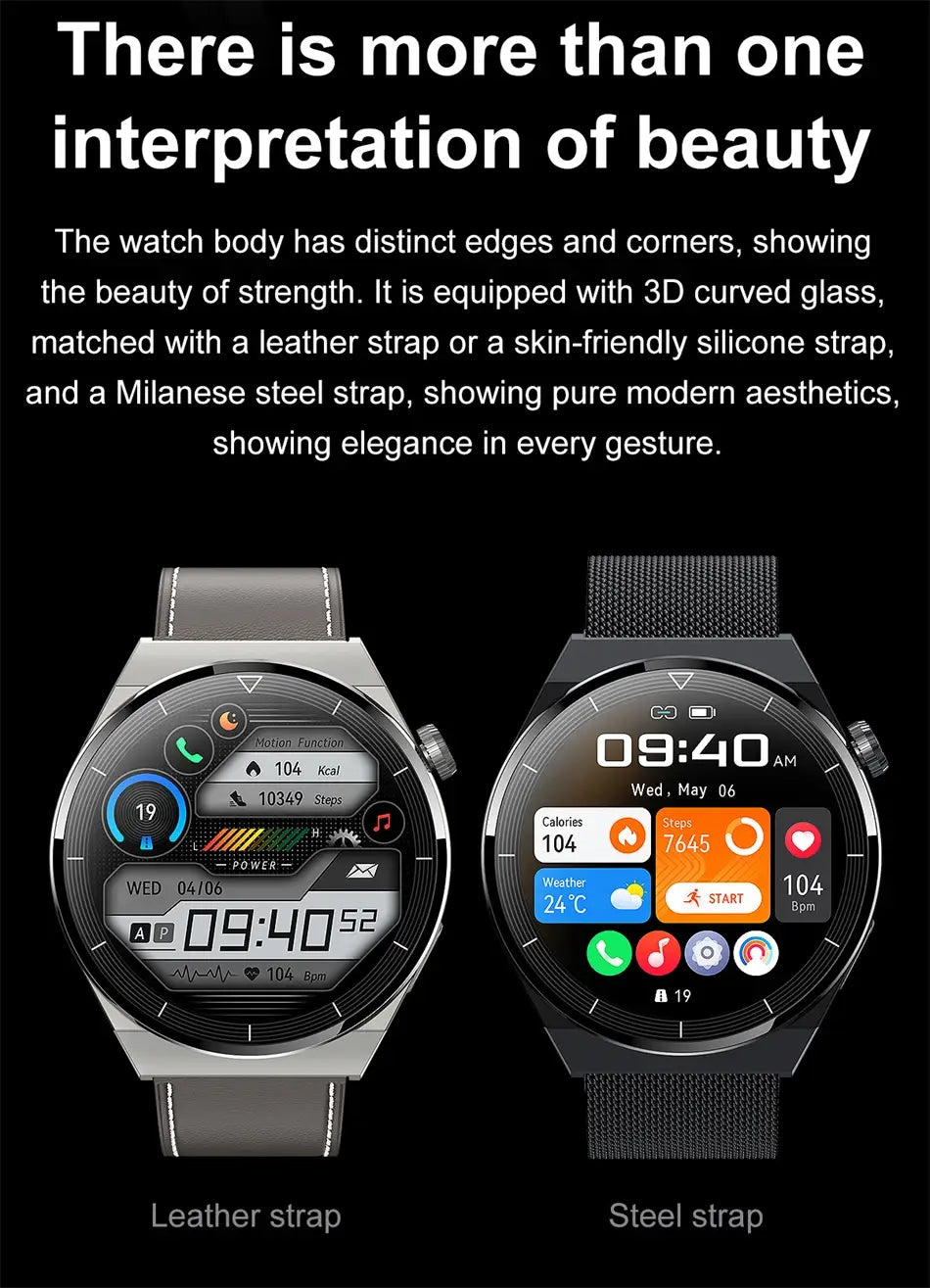 For Huawei Xiaomi NFC Smart Watch Men GT3 Pro AMOLED 390*390 HD Screen Heart Rate Bluetooth Call IP68 Waterproof SmartWatch 2023 6