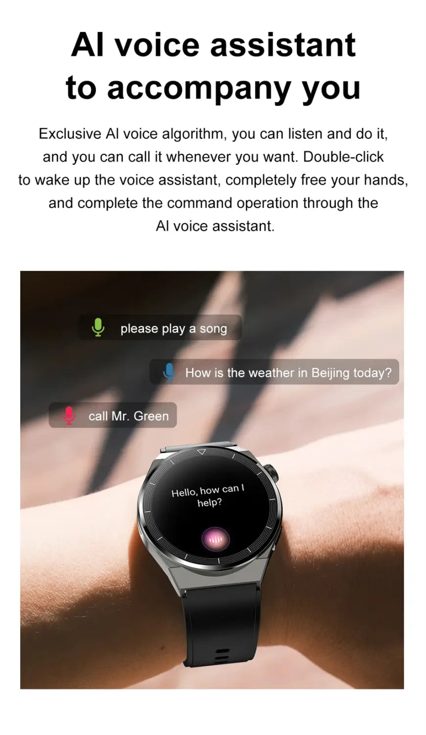 For Huawei Xiaomi NFC Smart Watch Men GT3 Pro AMOLED 390*390 HD Screen Heart Rate Bluetooth Call IP68 Waterproof SmartWatch 2023 23